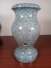 Solid Granite Turned Memorial Vase Gray Polished Approx 9  X 5  Euc 