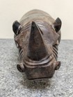 Vintage Carved Wooden 13  Rhinoceros Figure - Over 8 Lbs -  African Wood Rhino