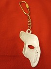 Rare  Vintage Phantom Of The Opera Broadway Theater White Metal Mask Keychain