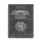 Notre Dame Stadium Blueprint  Vintage Styled Us College Football Art