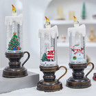 Christmas Snow Globe Glittering Candle Battery Decoration Led Flameless