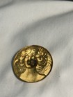 Vintage Antique Victorian Lovely Lady Sewing Button