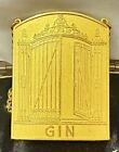 The  21  Club Restaurant New York Gilt Bronze  Sporrongs Gin Decanter Tag W  Box