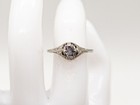 Antique 1920s  3k  40ct Natural Alexandrite Diamond 18k White Gold Filigree Ring