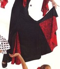  Flamenco Drawstring Skirt Lace Print Godet Praise Black Red Ch ad Sizes Spandex