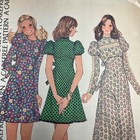 Mccall s 70 s Vtg Sewing Pattern 3871 Misses Jr High Waisted Dress Puff Sleeve 7