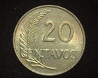 Peru 1918 20 Centavos Km215 1 Brilliant Uncirculated   p14