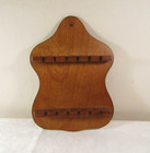 Vintage Collector Spoon Display Rack  Holder  Wood Wall Mount  Holds 12