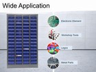 Parts Storage Cabinet 60 Drawer Hardware Organizer Without Door For Storing Blue