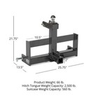 Titan Attachments Standard Series 3 Point Charcoal Tractor Drawbar