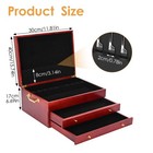 Silverware Storage Box 3-layer Wooden Silverware Chest 15x11in Flatware Stora   