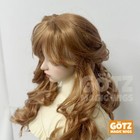 1 3 Brown   Gold Medium-length Curly Hair Mohair Silk Wig Fit Bjd Doll Hairs