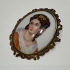 Antique Hand Painted Porcelain Brooch Limoges