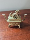 Small Vintage Dog Incense Burner Box With Lid Metal Brass Japan