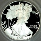 2002 W American Eagle Silver Proof Dollar Coin Box And Coa As Issued By Us Mint
