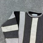 Vintage Barrel Ii Sweater Mens Large Black White Vertical Stripes Chunky Knit