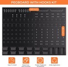  Metal Pegboard Wall Organizer  48x36 Inch Black Peg Board Panels Tool Organizer