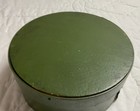 Antique Primitive Wood Pantry Box  6 1 2    Round  Green