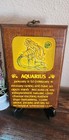 Vtg 70 s Aquarius Zodiac Astrology Wall Hanging Wooden Plaque Wallace Berrie