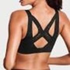 Nwot Victorias Secret Sport Black Angel Max Laser Cut Out Design Sports Bra 38dd