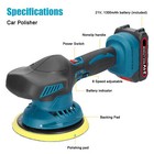 Dual Action Car Polisher Buffer Cordless 6 Inch Sander Polishing Kit W 2 Battery