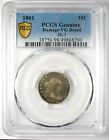 1801 Draped Bust Dime 10c Coin - Certified Pcgs Vg Details - Very Rare Date 