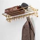 Brass Platting Rack French Coatrack Luggage Train Wall Gold Mounted Rack