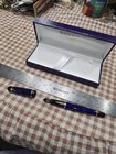 Waterman Paris Fountain Pen Blue Marble Gold Trim W  Box   Sheaffer Ink   