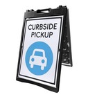 A Frame Sidewalk Sign  Heavy Duty Deluxe Signicade Plastic Sandwich Board Black