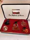 5 Piece Set Of Vintage Mini Pure Perfume Of France In Velvet Case