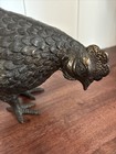 Antique Japanese Bronze Chicken Bird  Early 20th Century Late Meiji Period