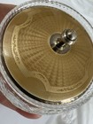Superb Quality Cut Glass   Solid Silver Guilloche Enamel Powder Pot Birm 1932