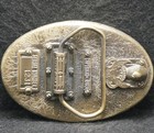 Xf07117 Vintage 1983    unicorn    Fantasy Animal Artwork Mens Brass Belt Buckle
