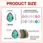 84pcs Teardrop Crystal Glass Rhinestones For Diy Craft 7x10mm Lake Green