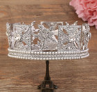 Royal Queen Elizabeth Crown English Crystal Jewels Imperial Silver Head Tiara