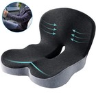 Memory Foam Seat Cushion W lumbar Support Pillow For Back   Sciatica Pain Relief