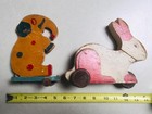 Pair Of Antique Toy-kraft Wooden Pull Toys