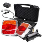 2x Wireless Magnetic Trailer Lights Led Tow Tail Light Turn Signal Brake 7-pin