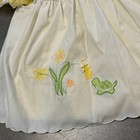 Infant Girls Dress 1970s Spring Yellow White Lace Collar Easter Baby Clothes