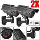 2x Solar Power Dummy Security Camera Fake Waterproof Led Light Surveillance