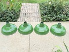Vintage Green Porcelain Enamel Barn Industrial Light Shade 14  Lot Of 4