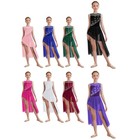 Girls Skirted Costume Dress Irregular Ballroom Figure Skating Lyrical Ballet