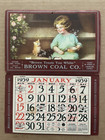 Vintage 1939 Brown Coal Co Akron Ohio Calendar Everybody s Welcome Kittens Girl