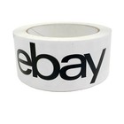 1 2 6 12 24 36 Rolls 2  X 75 Yards Ebay Packaging Tape     Black And White Logo