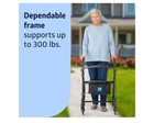 Medline Lightweight Aluminum Rollator Walker Black 300lb 8    Wheels Foldable 