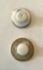 2 Antique Victorian Hand-painted Gilded Porcelain Buttons Studs W Flowers