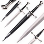 14  Medieval Dagger Short Sword Knife With Black Scabbard