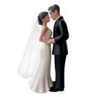 Elegant Bride And Groom Cake Topper With Veil