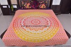 Hippie Mandala Red Bed Sheet Queen Bohemian Tapestry Decor Throw Bedspread Boho