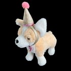 Fao Schwarz Plush 11  Corgi Dog Soft Toy With Party Hat   Bowtie